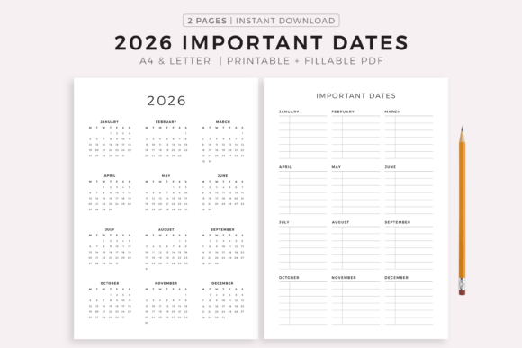 Download 2026 Calendar and Important Dates - Premium Resources